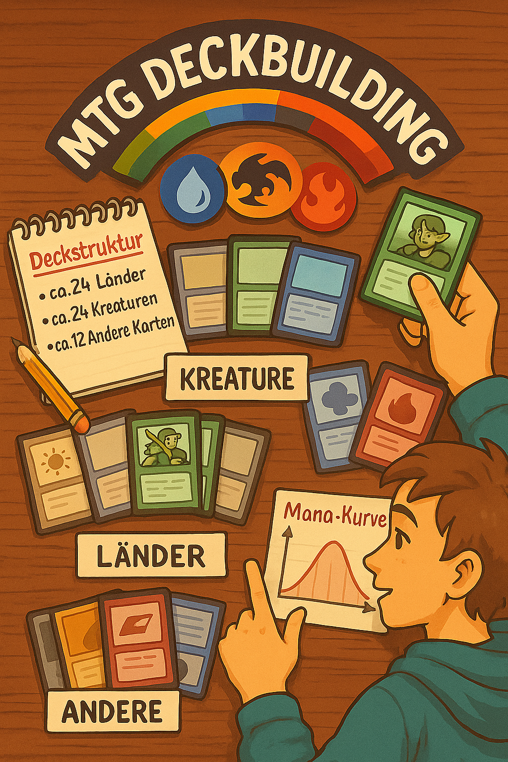 Deckbau Kreaturen Länder und andere, Abbildung was alles in ein 60 Karten Deck gehört