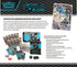 Pokémon Top-Trainer-Box Schwarz – Schwarze Blitze (KP10.5) mit schwarzem Design, Voltolos-Promokarte, Boosterpacks, Kartenhüllen, Energiekarten und Spielzubehör. Rückansicht.