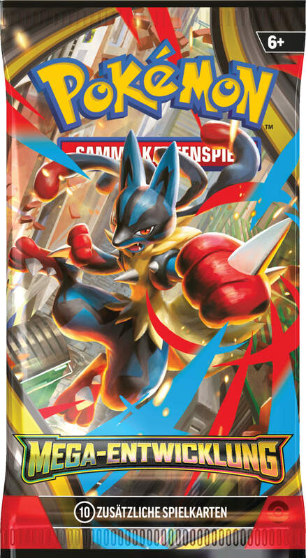 Pokémon TCG ME01 Boosterpack Deutsch – Mega-Entwicklung Erweiterung mit 10 Karten & Online-Code