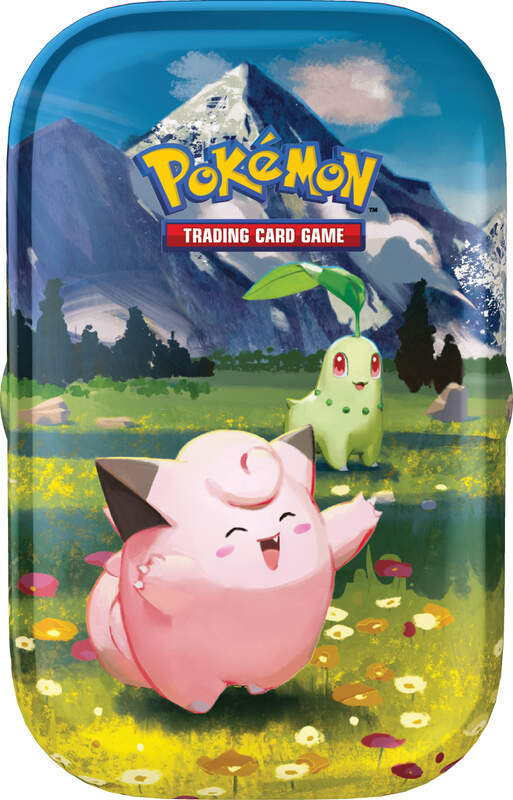 Pokémon ME02.5 Mini-Tin Erhabene Helden mit zwei Boostern, Stickerbogen und Bildkarte – Einzel-Tin.