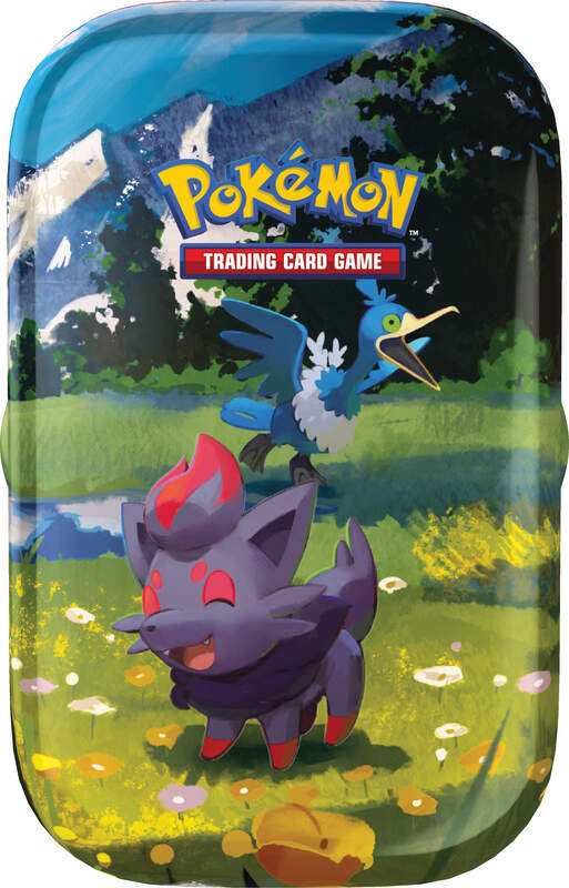 Pokémon ME02.5 Mini-Tin Erhabene Helden mit zwei Boostern, Stickerbogen und Bildkarte – Einzel-Tin.