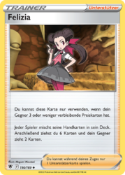 Felizia Pokémon Trainerkarte 150/189 aus dem Set Astralglanz in Near Mint Zustand – Unterstützerkarte für Ressourcenrückgewinnung im TCG.