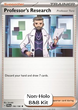 Forschung des Professors Pokémon Trainerkarte 190/198 aus dem Set Karmesin & Purpur in Near Mint Zustand – Unterstützerkarte für Kartenmanagement und Tempo.