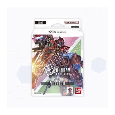 Gundam TCG Starter Deck ST03 – Zeon’s Rush (EN) mit 54 Karten, Spielmatte & Anleitung. Aggro-Stil mit klassischen Zeon-Mobilanzügen