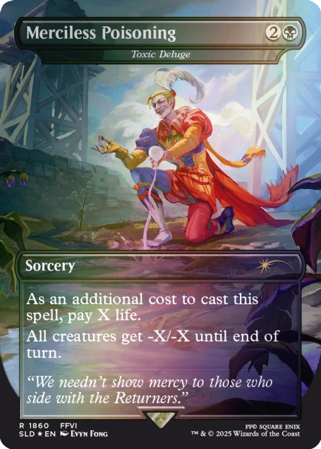 Detailansicht der Kartenillustration mit Final Fantasy-Charakteren im MTG-Stil