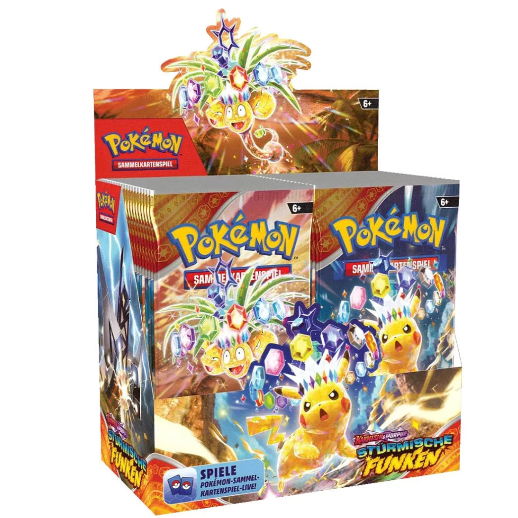 Pokémon KP08 Stürmische Funken Booster Display Deutsch
Pokémon Stürmische Funken Booster Box mit 36 Packs