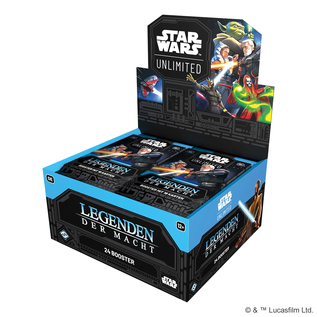 Star Wars Unlimited – Booster-Display Legenden der Macht mit 24 Packs voller legendärer Karten - Front Shot